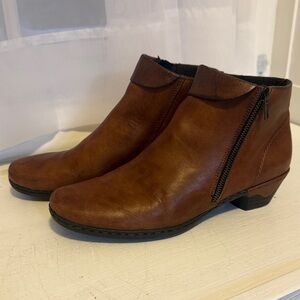 Rieker Brown Leather Ankle Boots